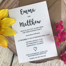 Load image into Gallery viewer, Personalised Wedding Invitation, Wedding Cards, Invitations, Party Invitations