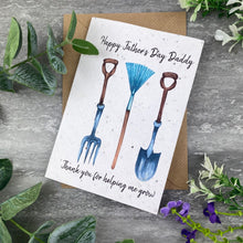 Load image into Gallery viewer, Thank You For Helping Me Grow Plantable Father's Day Card