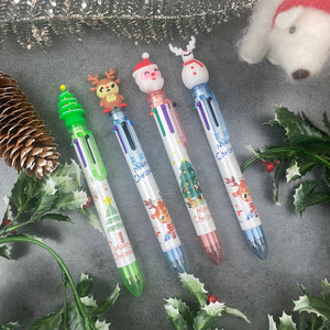 Festive 4 Colour Ballpoint Pen / Christmas 4 in 1 Multi Colour Pen / Retro Multi Colour Pen-The Persnickety Co