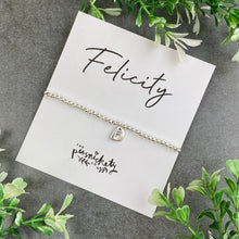 Load image into Gallery viewer, Initial Bracelet, Custom Initial Bracelet, Charm Bracelet, Beaded Initial Bracelet-The Persnickety Co