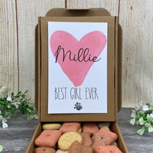 Load image into Gallery viewer, Personalised Little Dog Treat Box - A Valentine's Treat!