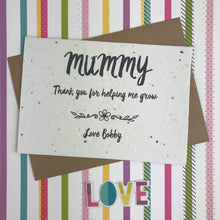 Load image into Gallery viewer, Plantable Wildflower Seed Card - Mummy Thank You For Helping Me Grow-3-The Persnickety Co