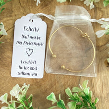Load image into Gallery viewer, Will You Be My Bridesmaid Knot Bangle-The Persnickety Co