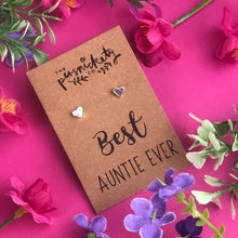 Load image into Gallery viewer, Best Auntie Ever - Heart Earrings - Gold / Rose Gold / Silver-2-The Persnickety Co