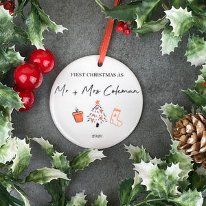 Personalised First Christmas As Mr & Mrs Hanging Decoration-2-The Persnickety Co