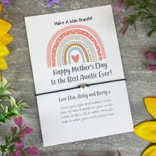 Load image into Gallery viewer, Happy Mother's Day To The Best Auntie Ever Wish Bracelet