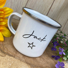 Load image into Gallery viewer, Personalised Enamel Star Mug