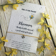 Load image into Gallery viewer, Nursery Teacher Wish Bracelet on Plantable Seed Card