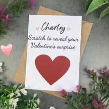 Load image into Gallery viewer, Personalised Love Heart Surprise Scratch Card