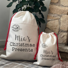 Load image into Gallery viewer, Personalised 'Santa's Workshop' Santa sack-The Persnickety Co