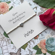 Load image into Gallery viewer, Beaded Charm Bracelet - Thank You for Being My Bridesmaid-7-The Persnickety Co