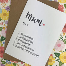 Load image into Gallery viewer, Mother's Day Card Personalised Mum Definition-4-The Persnickety Co