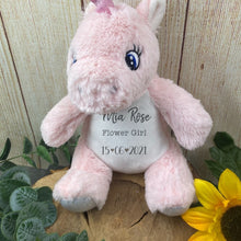 Load image into Gallery viewer, Personalised 'Will You Be My Flower Girl' Soft Toy