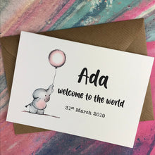 Load image into Gallery viewer, Personalised Welcome To The World Baby Girl Card-4-The Persnickety Co