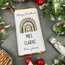 Load image into Gallery viewer, Merry Christmas - Personalised Rainbow Chocolate Bar