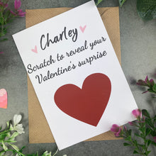 Load image into Gallery viewer, Personalised Love Heart Surprise Scratch Card