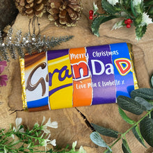 Load image into Gallery viewer, Merry Christmas Grandad Novelty Personalised Chocolate Bar-The Persnickety Co
