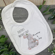 Load image into Gallery viewer, Personalised First Mothers Day Rabbit Baby Vest and Bib