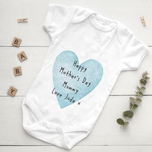 Load image into Gallery viewer, Personalised Happy Mothers Day Love Heart Baby Vest and Bib-The Persnickety Co