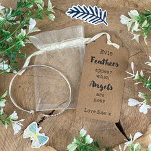Load image into Gallery viewer, Feathers Appear When Angels Are Near Feather Bangle-4-The Persnickety Co