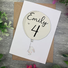 Load image into Gallery viewer, Bunny With Balloon Personalised Birthday Card