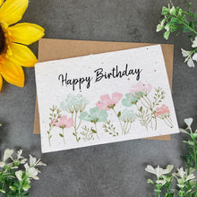 Load image into Gallery viewer, Happy Birthday Floral Plantable Seed Card-The Persnickety Co
