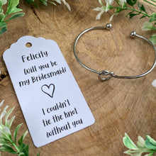 Load image into Gallery viewer, Will You Be My Bridesmaid Knot Bangle-9-The Persnickety Co