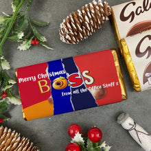 Load image into Gallery viewer, Merry Christmas Boss Novelty Personalised Chocolate Bar-The Persnickety Co