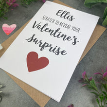 Load image into Gallery viewer, Personalised Valentines Day Surprise Scratch Card