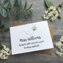 Load image into Gallery viewer, Personalised Bee Teacher Card-7-The Persnickety Co