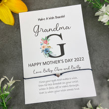 Load image into Gallery viewer, Happy Mother's Day Grandma - Personalised Wish Bracelet For Grandma-The Persnickety Co