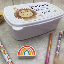 Load image into Gallery viewer, Personalised Roarsome Lion Lunch Box - White
