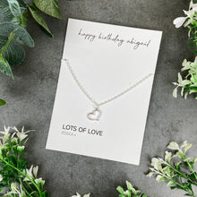Load image into Gallery viewer, Dainty Heart Necklace - Happy Birthday
