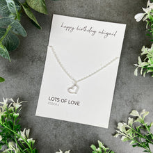 Load image into Gallery viewer, Dainty Heart Necklace - Happy Birthday