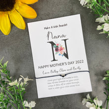 Load image into Gallery viewer, Happy Mother's Day Nana - Personalised Wish Bracelet For Nana