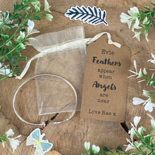 Load image into Gallery viewer, Feathers Appear When Angels Are Near Feather Bangle-9-The Persnickety Co