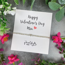 Load image into Gallery viewer, Personalised Valentine's Day Love Heart Beaded Bracelet
