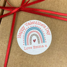 Load image into Gallery viewer, 24 Rainbow Valentine Stickers
