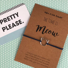Load image into Gallery viewer, The Time is Meow Cat Wish Bracelet-The Persnickety Co