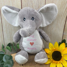 Load image into Gallery viewer, Personalised 'Big Sister' Elephant Soft Toy