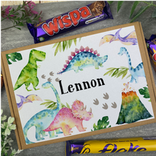 Load image into Gallery viewer, Personalised Dinosaur Chocolate Bar Box