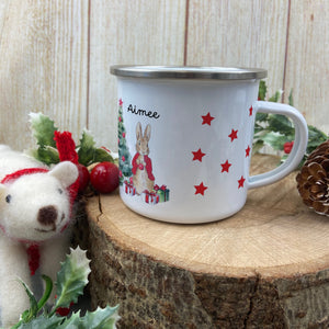 Personalised Christmas Rabbit Mug