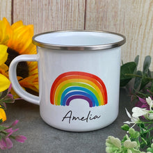 Load image into Gallery viewer, Enamel Mug - Rainbow The Greater The Storm