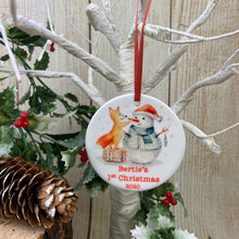 Load image into Gallery viewer, Snowman 1st Christmas Hanging Decoration