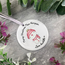 Load image into Gallery viewer, Merry Christmas - Personalised Cute Snowman Hanging Decoration