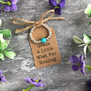 A Little Wish For Healing - Turquoise Stretch Ring-6-The Persnickety Co