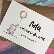 Load image into Gallery viewer, Personalised Welcome To The World Baby Girl Card-2-The Persnickety Co