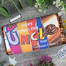 Load image into Gallery viewer, Happy Father's Day Uncle Personalised Chocolate Bar