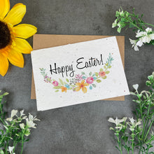 Load image into Gallery viewer, Floral Happy Easter Plantable Easter Card