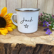 Load image into Gallery viewer, Personalised Enamel Star Mug
